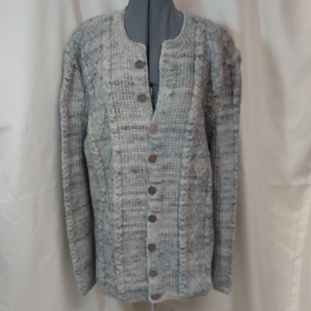 Men's Gray Cardigan Sweater